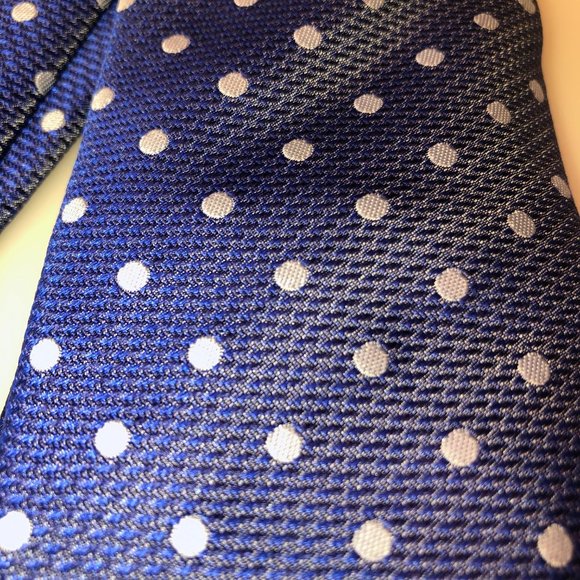 Tilford elegant blue dots silk - Picture 1 of 6